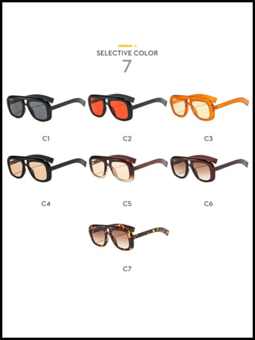 Retro Double Bridge Square Sunglasses Women UV400 Gradient Pilot